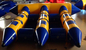 Customed 6 pescados inflables de la mosca del barco de plátano de Seaters para explota los juguetes de la piscina proveedor