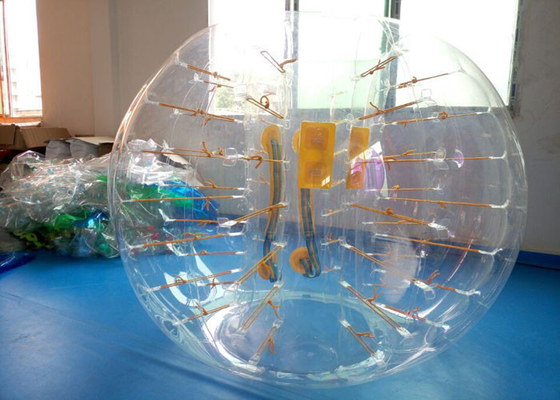 China Fútbol inflable transparente de la burbuja, manija amarilla/correas/fútbol del topetón de la burbuja de la cuerda proveedor