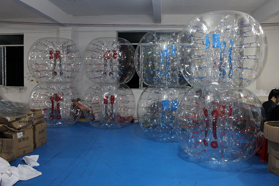 China Diámetro inflable del PVC el 1.5m del fútbol 0.8m m de la burbuja de la bola de parachoques clara proveedor