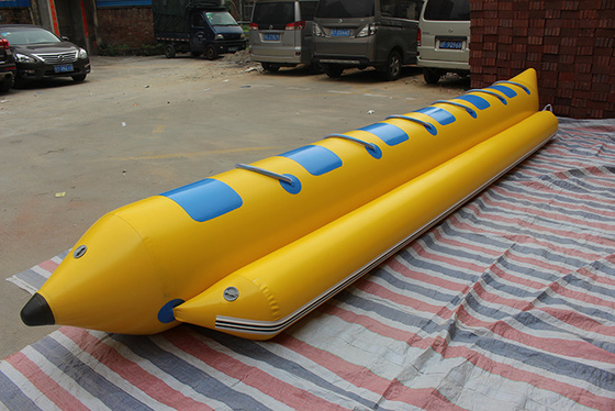 China Pescados inflables azulverdes de la mosca del barco de plátano 0.9mmPVC 5 asientos proveedor