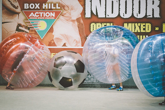 China Prenda impermeable inflable del fútbol de la burbuja de la impresión de Digitaces 0,7 milímetros de material de TPU proveedor