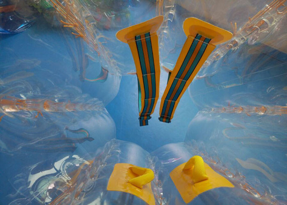 Fútbol inflable transparente de la burbuja, manija amarilla/correas/fútbol del topetón de la burbuja de la cuerda proveedor