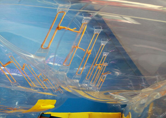 Fútbol inflable transparente de la burbuja, manija amarilla/correas/fútbol del topetón de la burbuja de la cuerda proveedor