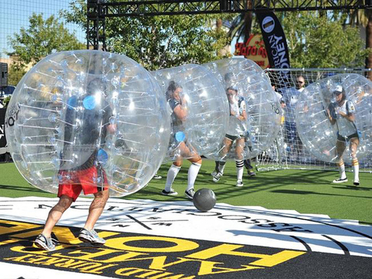 Balón de fútbol inflable de la burbuja del color transparente, diámetro bola humana de la burbuja de 1,5 M proveedor